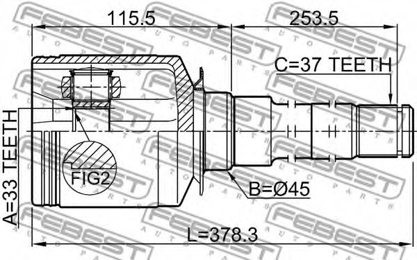 ШРУС FEBEST 1611-164SRH ШРУС FEBEST 1611-164SRH
