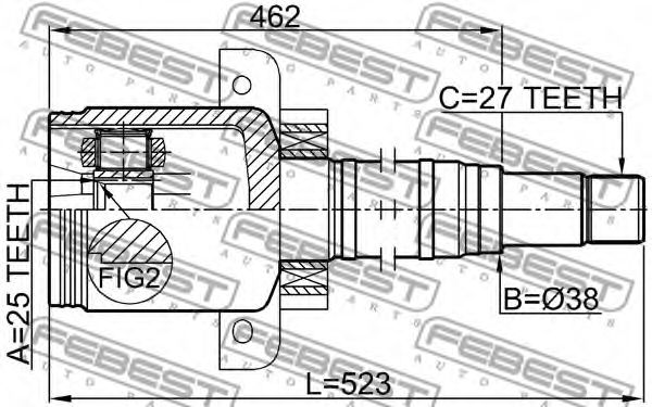 ШРУС FEBEST 1611-169CVTRH ШРУС FEBEST 1611-169CVTRH