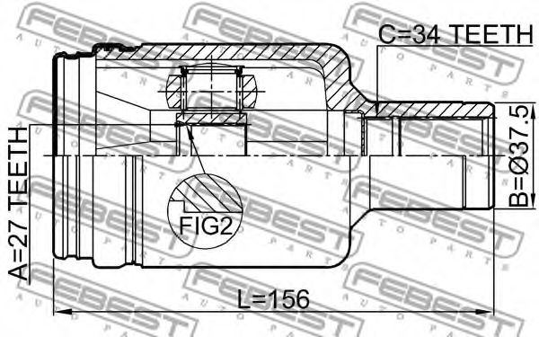 ШРУС FEBEST 1611-211LH ШРУС FEBEST 1611-211LH