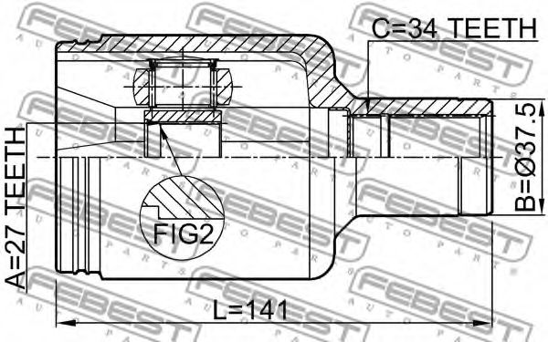 ШРУС FEBEST 1611-220LH ШРУС FEBEST 1611-220LH