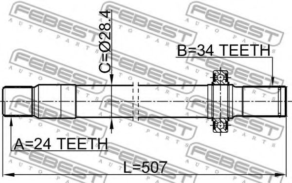 Полуось в сборе FEBEST 1612-211LH Полуось в сборе FEBEST 1612-211LH