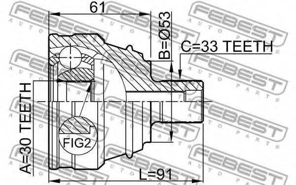 ШРУС FEBEST 1710-004 ШРУС FEBEST 1710-004