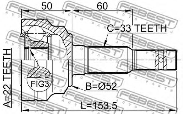 ШРУС FEBEST 1810-002 ШРУС FEBEST 1810-002