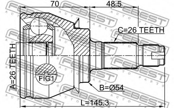 ШРУС FEBEST 1910-R58 ШРУС FEBEST 1910-R58