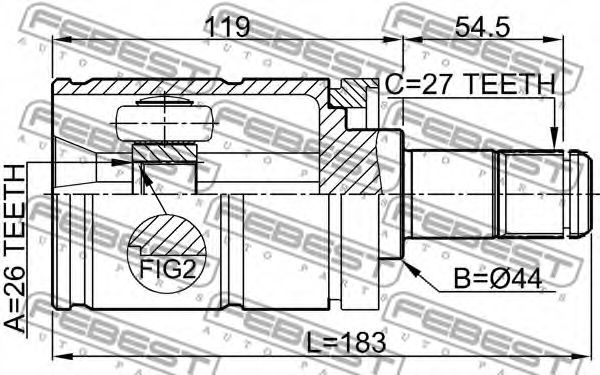 ШРУС FEBEST 1911-E53LH ШРУС FEBEST 1911-E53LH