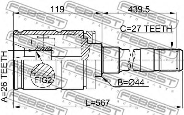 ШРУС FEBEST 1911-E53RH ШРУС FEBEST 1911-E53RH