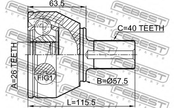 ШРУС FEBEST 2110-CA223 ШРУС FEBEST 2110-CA223