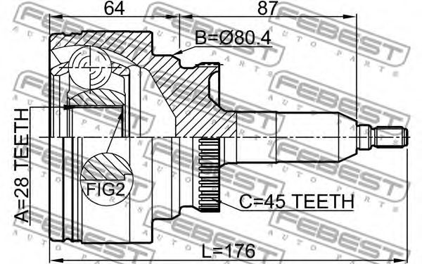 ШРУС FEBEST 2110-EXP ШРУС FEBEST 2110-EXP