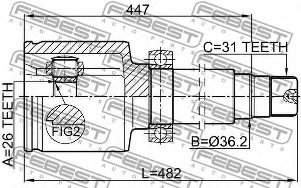 ШРУС FEBEST 2111-CA223RH ШРУС FEBEST 2111-CA223RH