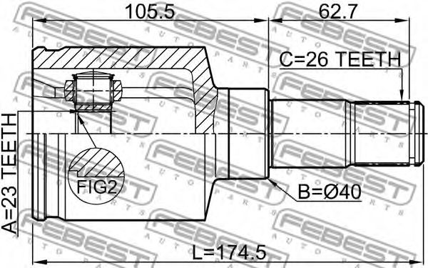 ШРУС FEBEST 2111-CB320ATLH ШРУС FEBEST 2111-CB320ATLH