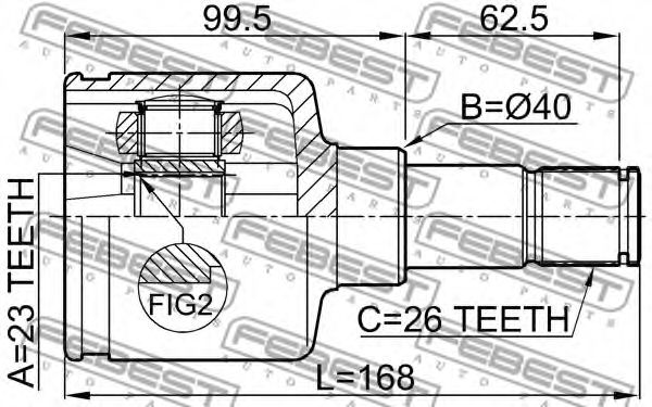 ШРУС FEBEST 2111-CB420LH ШРУС FEBEST 2111-CB420LH