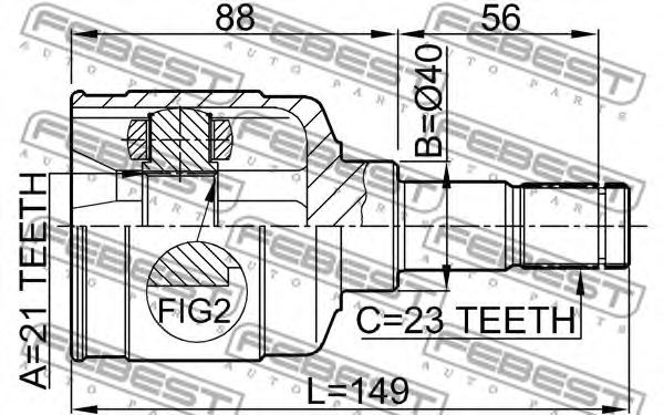 ШРУС FEBEST 2111-FOCLH ШРУС FEBEST 2111-FOCLH
