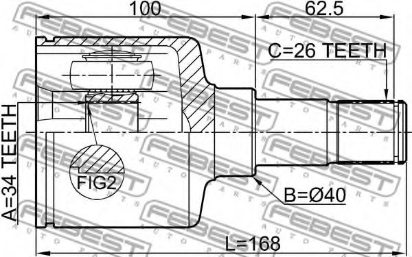 ШРУС FEBEST 2111-GE30MTLH ШРУС FEBEST 2111-GE30MTLH