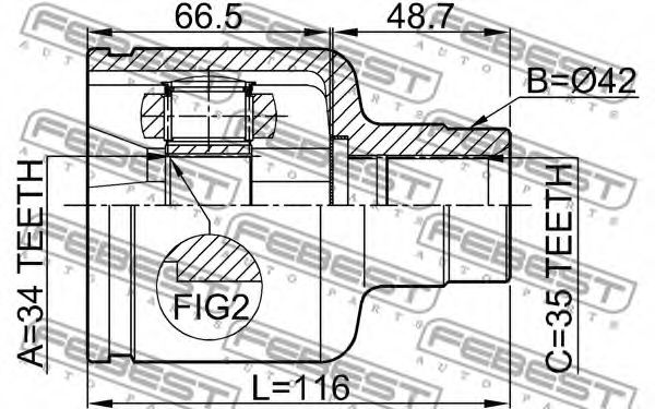 ШРУС FEBEST 2111-GE30RH ШРУС FEBEST 2111-GE30RH