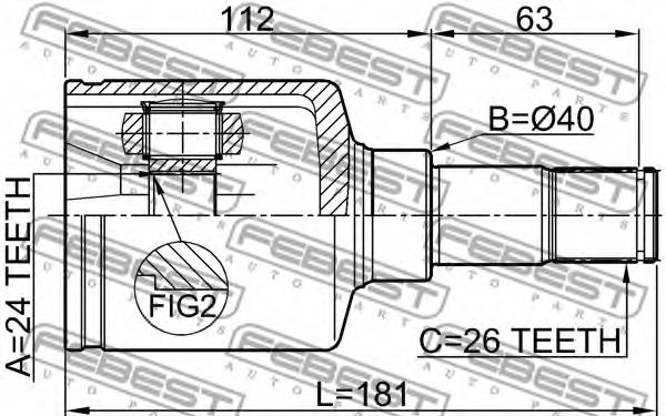 ШРУС FEBEST 2111-TC7LH ШРУС FEBEST 2111-TC7LH