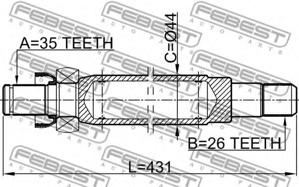 Полуось в сборе FEBEST 2112-GEMT Полуось в сборе FEBEST 2112-GEMT