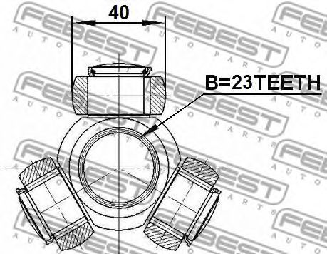 Муфта с шипами, приводной вал FEBEST 2116-CB320AT Муфта с шипами, приводной вал FEBEST 2116-CB320AT