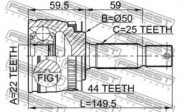 ШРУС FEBEST 2210-CER16A44 ШРУС FEBEST 2210-CER16A44