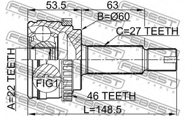 ШРУС FEBEST 2210-CERA46 ШРУС FEBEST 2210-CERA46