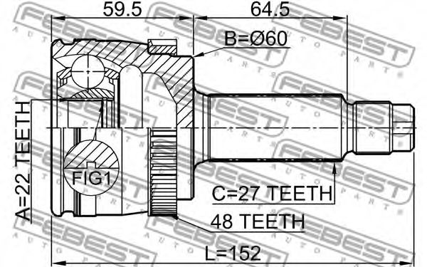 ШРУС FEBEST 2210-NSPRA48 ШРУС FEBEST 2210-NSPRA48