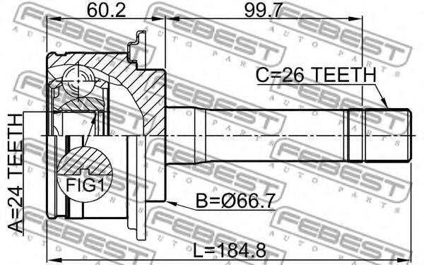 ШРУС FEBEST 2210-SPM ШРУС FEBEST 2210-SPM