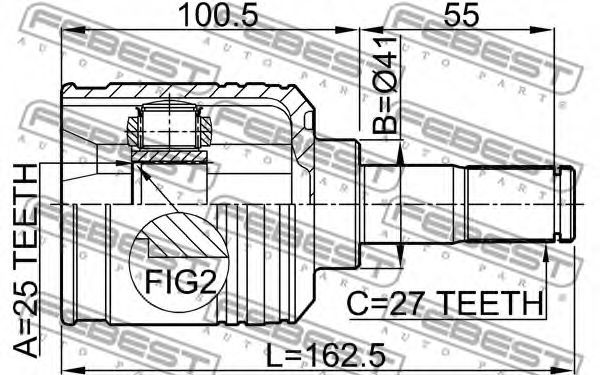ШРУС FEBEST 2211-NS27LH ШРУС FEBEST 2211-NS27LH