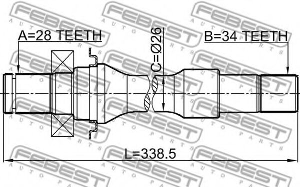 Полуось в сборе FEBEST 2212-CARRH Полуось в сборе FEBEST 2212-CARRH