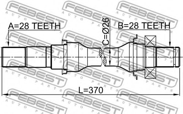 Полуось в сборе FEBEST 2212-SED25MT Полуось в сборе FEBEST 2212-SED25MT