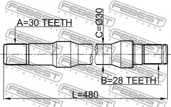 Полуось в сборе FEBEST 2212-SOR Полуось в сборе FEBEST 2212-SOR