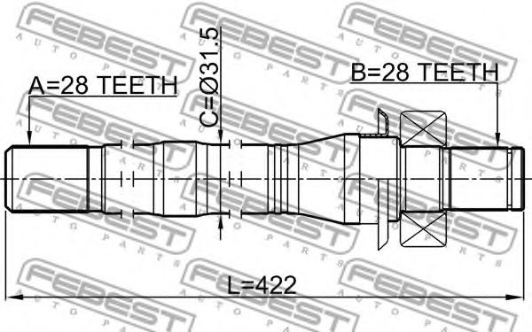 Полуось в сборе FEBEST 2212-SORXM Полуось в сборе FEBEST 2212-SORXM