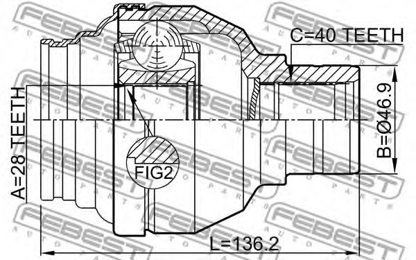 ШРУС FEBEST 2311-TMT ШРУС FEBEST 2311-TMT