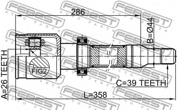 ШРУС FEBEST 2711-S80RH ШРУС FEBEST 2711-S80RH