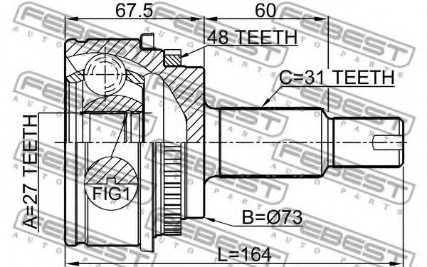 ШРУС FEBEST 2910-DIIIR ШРУС FEBEST 2910-DIIIR