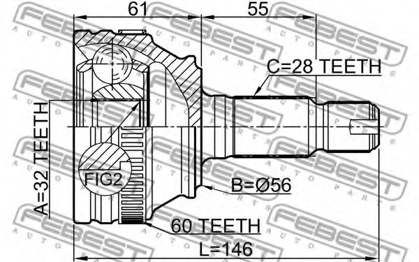 ШРУС FEBEST 2910-FL ШРУС FEBEST 2910-FL