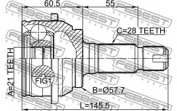 ШРУС FEBEST 2910-FLIR ШРУС FEBEST 2910-FLIR