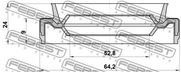 Уплотняющее кольцо, ступица колеса FEBEST 95EAY-54640924X Уплотняющее кольцо, ступица колеса FEBEST 95EAY-54640924X