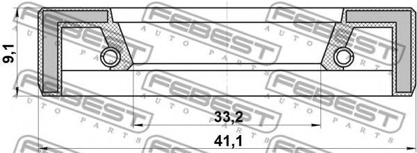 Уплотняющее кольцо, ступица колеса FEBEST 95FAY-35410609X Уплотняющее кольцо, ступица колеса FEBEST 95FAY-35410609X