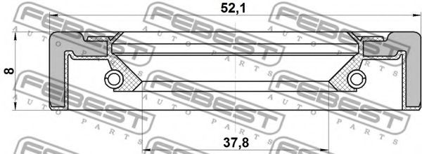 Уплотняющее кольцо, ступица колеса FEBEST 95GCY-39520808X Уплотняющее кольцо, ступица колеса FEBEST 95GCY-39520808X