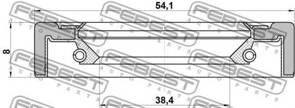 Уплотняющее кольцо, ступица колеса FEBEST 95GCY-40540808X Уплотняющее кольцо, ступица колеса FEBEST 95GCY-40540808X