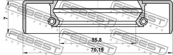 Уплотнительное кольцо вала, приводной вал FEBEST 95GDS-57700707X Уплотнительное кольцо вала, приводной вал FEBEST 95GDS-57700707X