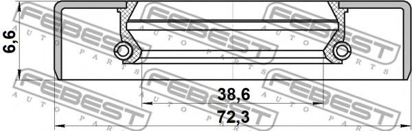 Уплотнительное кольцо вала, приводной вал FEBEST 95GDY-40720707X Уплотнительное кольцо вала, приводной вал FEBEST 95GDY-40720707X