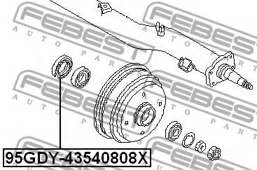 Уплотняющее кольцо, ступица колеса FEBEST 95GDY-43540808X Уплотняющее кольцо, ступица колеса FEBEST 95GDY-43540808X