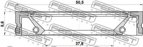 Уплотняющее кольцо, ступица колеса FEBEST 95GFZ-39500808X Уплотняющее кольцо, ступица колеса FEBEST 95GFZ-39500808X