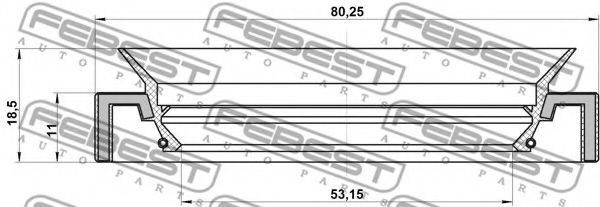 Уплотнительное кольцо вала, приводной вал FEBEST 95HAS-55801118C Уплотнительное кольцо вала, приводной вал FEBEST 95HAS-55801118C