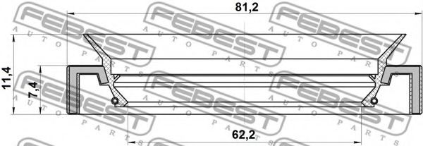 Уплотняющее кольцо, ступица колеса FEBEST 95HAY-64810711X Уплотняющее кольцо, ступица колеса FEBEST 95HAY-64810711X