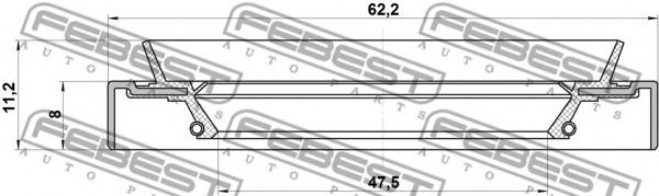 Уплотняющее кольцо, ступица колеса FEBEST 95HDS-49620811X Уплотняющее кольцо, ступица колеса FEBEST 95HDS-49620811X