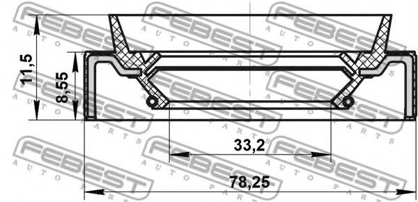 Уплотнительное кольцо вала, приводной вал FEBEST 95JBS-35780912X Уплотнительное кольцо вала, приводной вал FEBEST 95JBS-35780912X