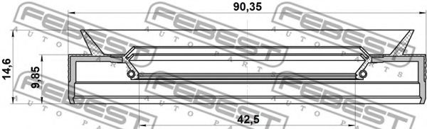 Уплотнительное кольцо вала, приводной вал FEBEST 95PES-44901015C Уплотнительное кольцо вала, приводной вал FEBEST 95PES-44901015C