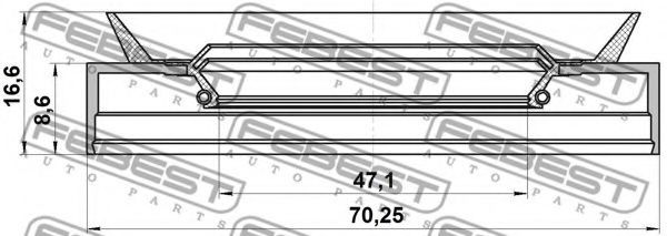 Уплотняющее кольцо, ступица колеса FEBEST 95TBS-49700917X Уплотняющее кольцо, ступица колеса FEBEST 95TBS-49700917X