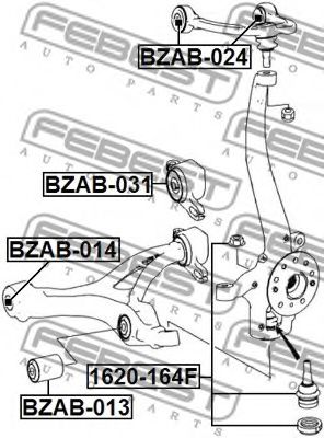 Сайлентблок рычага FEBEST BZAB-031 Сайлентблок рычага FEBEST BZAB-031